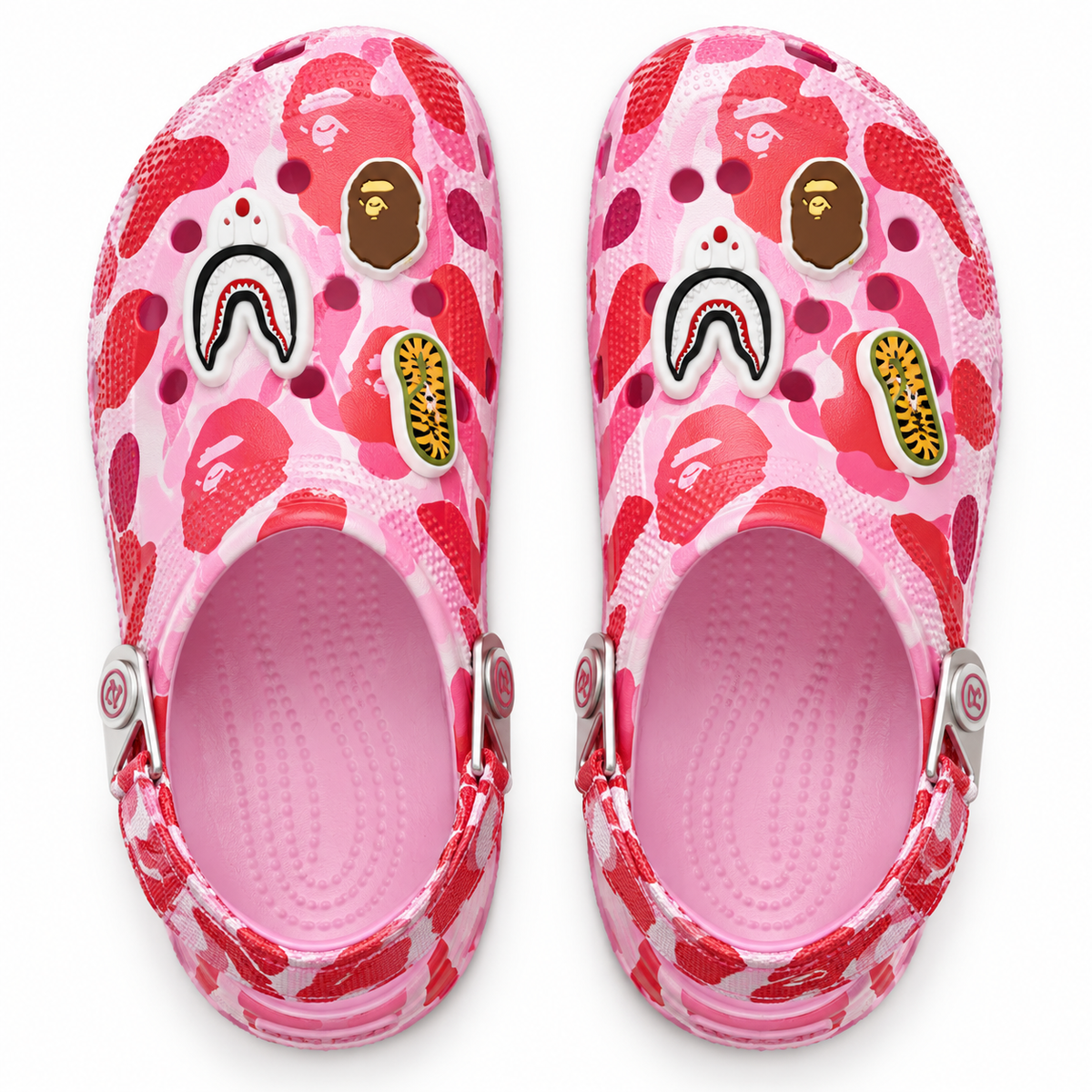 Bape camo pink foam clog, top view