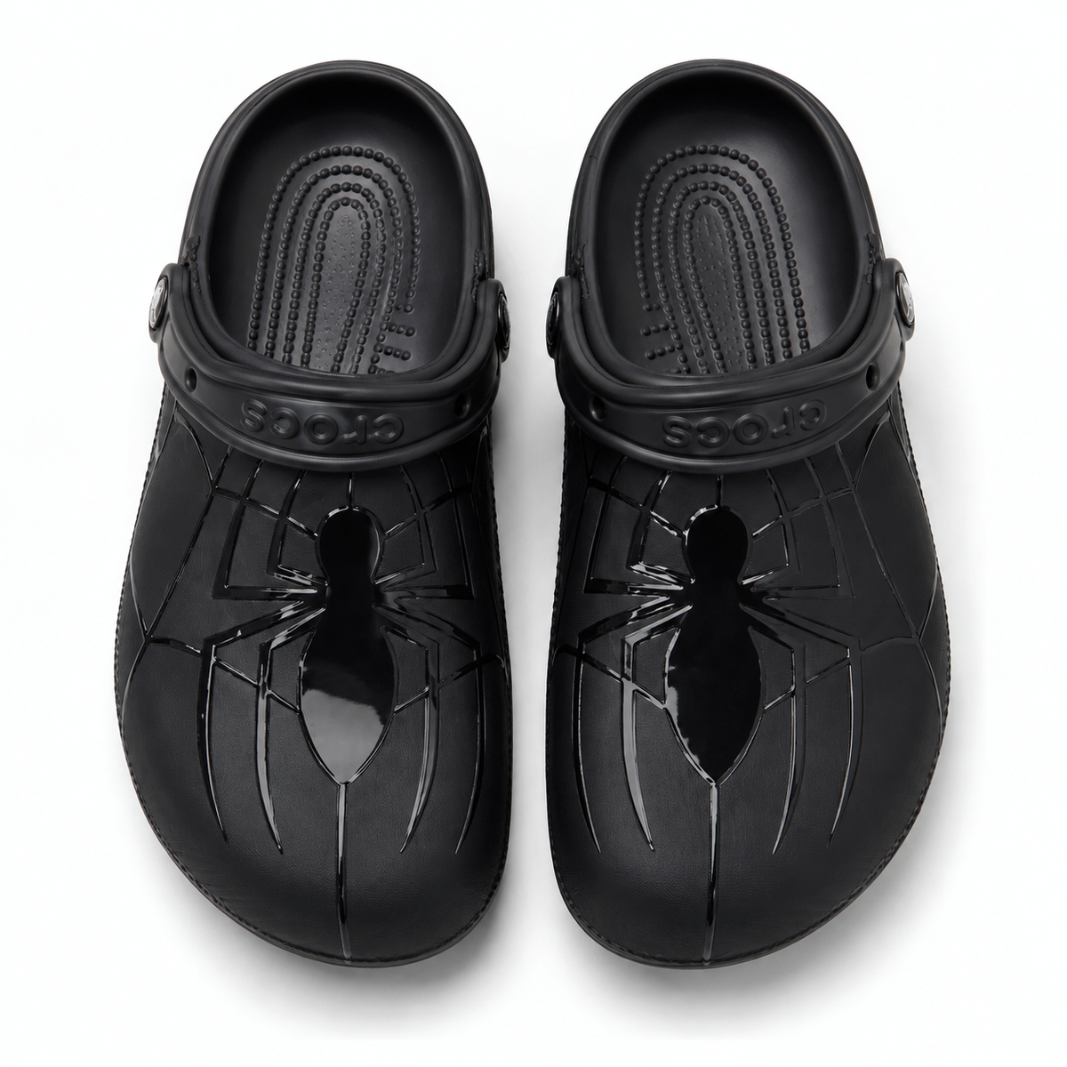 Black foam clog, side view