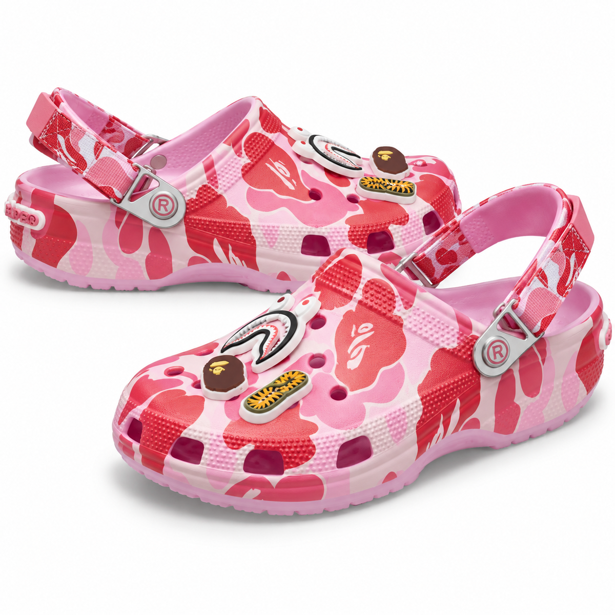 Bape camo pink foam clog, pair