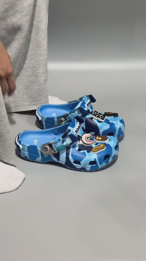 Bape camo foam clog worn
