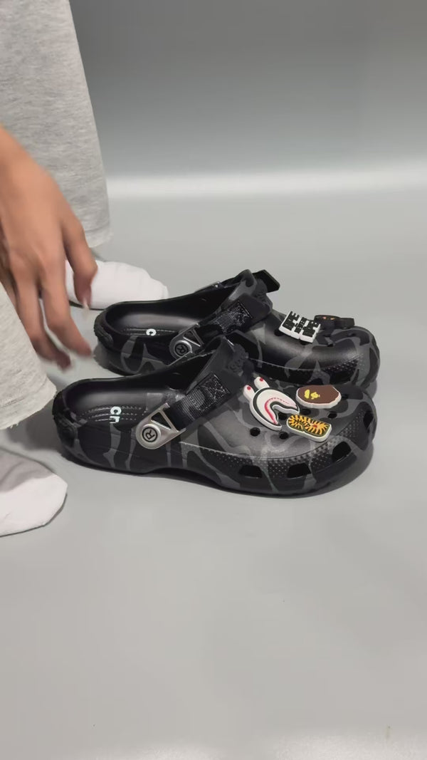Bape camo foam clog worn